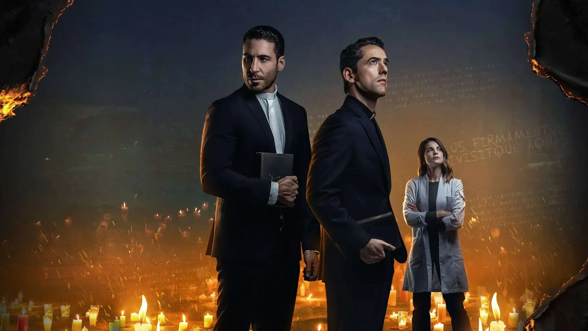 Imagen promocional de la serie Los Enviados que va sobre dos sacerdotes en busca de un sanador Imagen promocional de la serie Los Enviados que va sobre dos sacerdotes en busca de un sanador
